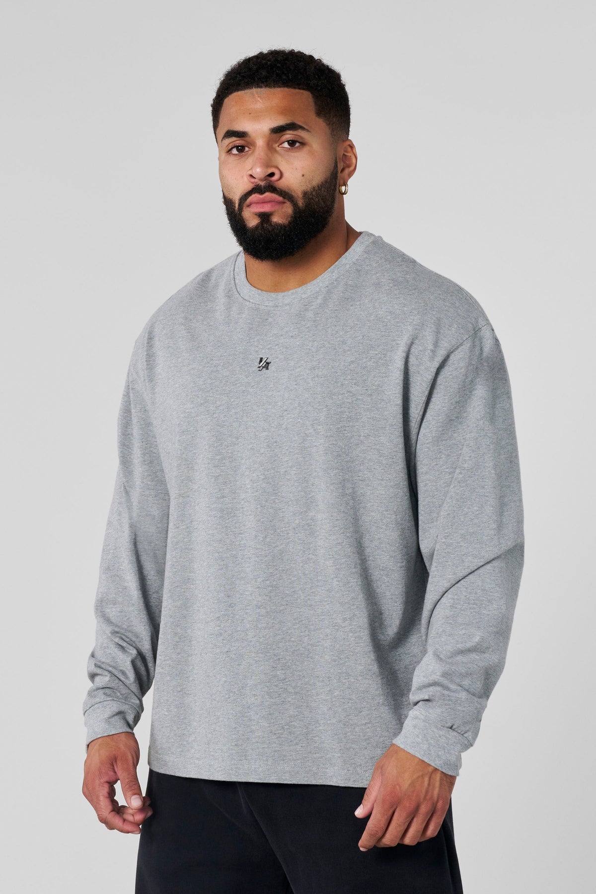8001 - Elevated Essentials - Longsleeves -  Midweight cotton long sleeve with ribbed cuffs and minimal 'Elevated' branding. Durable, comfortable, and perfect for year-round wear in Heather Grey.