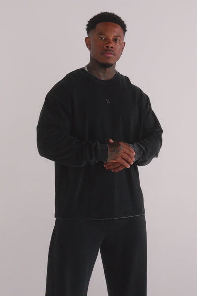8001 - Elevated Essentials - Longsleeves -  Midweight cotton long sleeve with ribbed cuffs and minimal 'Elevated' branding. Durable, comfortable, and perfect for year-round wear.